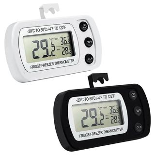 Lot de 2 thermomètres numériques pour réfrigérateur/congélateur avec enregistrement max min et jauge de température ambiante, écran LCD avec dos magnétique et crochet de suspension pour cuisine