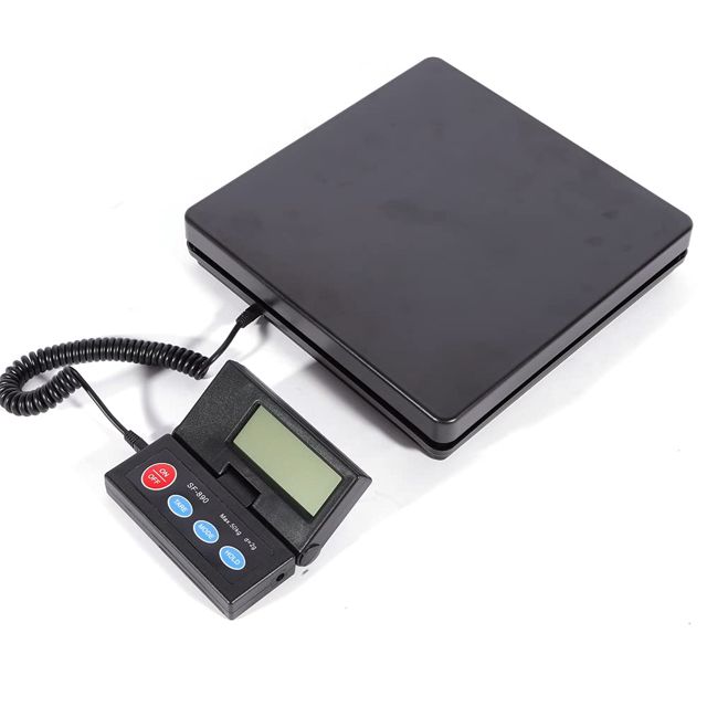 Balance numérique professionnelle pour colis 1 g - 50 kg - Balance de cuisine - Balance de précision - Balance de table A - Écran LCD - Noir