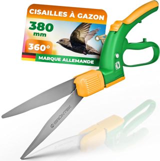 GRÜNTEK Cisaille à Gazon Coupe Bordures Lame Orientable à 360°