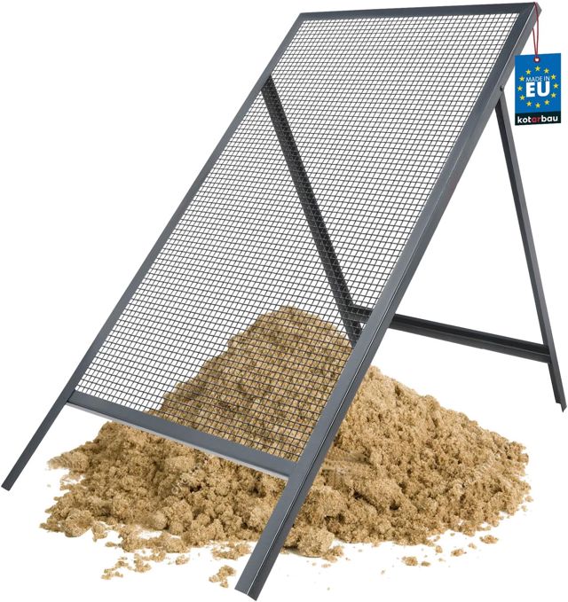 KOTARBAU® Tamis Jardinage - 10 x 10 mm - Acier - Tamis Sable - 60 x 120 cm - Gris - pour Sable Terre Cailloux - Robuste et Durable