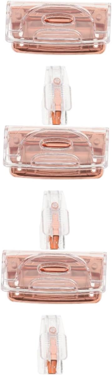 Lurrose 4ensembles Perforateur Et Agrafeuse Portable Rose Doré Ensemble De Bureau Avec Outil De Retrait Aiguille Et Poinçon Double Trou Design Transparent Pour Précision Accrue