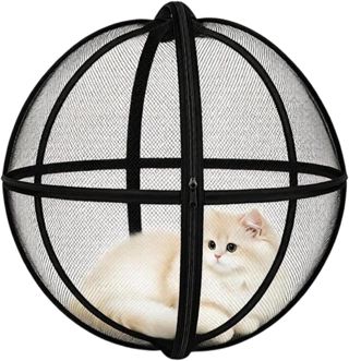 Boule de jeux Chat Pop-Up Roulante 70cm, Parc Enclos Filet Panoramique 360°