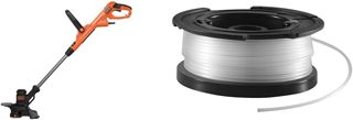 BLACK+DECKER Coupe-Bordures Filaire 550W, Coupe-Bordures Electrique 28 cm avec 2 Poignées & Bobine de Rechange pour Coupe-Bordures, Bobine Reflex, 10 m de Fil en Nylon Reflex, Fil de ⌀1,5 mm, A6481-XJ