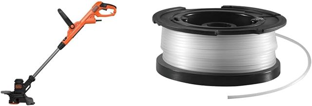 BLACK+DECKER Coupe-Bordures Filaire 550W, Coupe-Bordures Electrique 28 cm avec 2 Poignées & Bobine de Rechange pour Coupe-Bordures, Bobine Reflex, 10 m de Fil en Nylon Reflex, Fil de ⌀1,5 mm, A6481-XJ