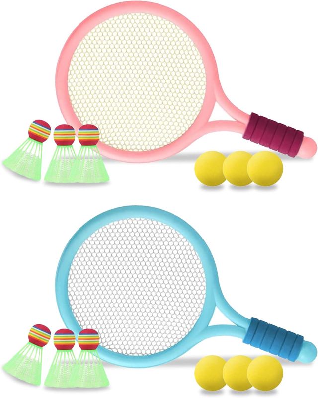 Ensemble de Raquettes Tennis/Badminton Portable pour Enfants - Jouet d'Entraînement Sports et Loisirs - Pour Extérieur et Intérieur