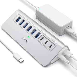 intpw Hub USB alimenté 10 Gbit/s, hub USB 3.2/USB C à 9 ports