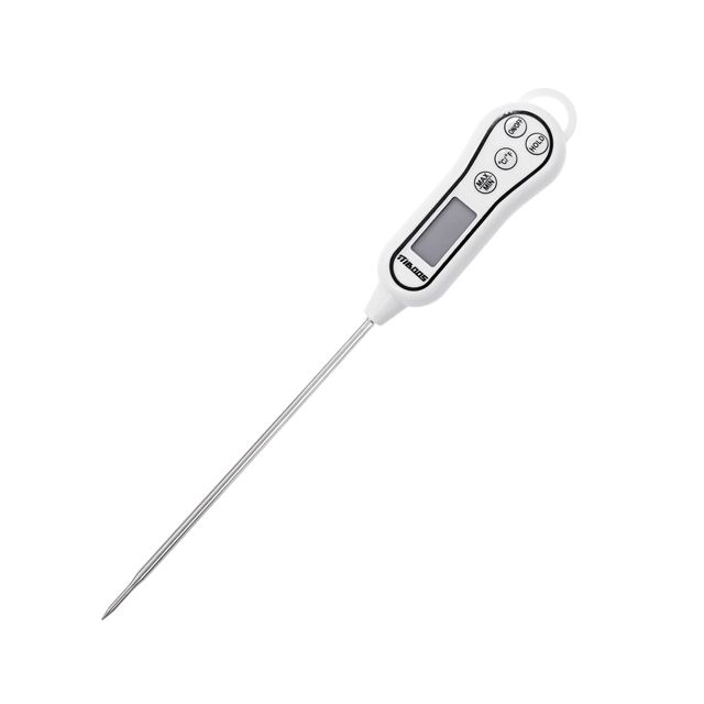 JZK Sonde thermomètre à viande, thermomètre cuisine numérique à lecture instantanée avec grand écran LCD, idéal pour les grillades, barbecues, confitures, eau, lait, huile, viandes, café, steaks