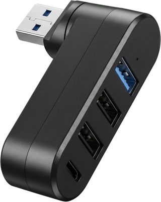 Hub USB 3.0 Rotatif, Hub Pivotant 90 180 Degrés 4 Ports, Adaptateur USB 3.0 Haute Vitesse 2 Ports USB 2.0 et 1 Port Type C, Extension Compacte Ordinateur Portable PC MacBook Accessoires Informatique