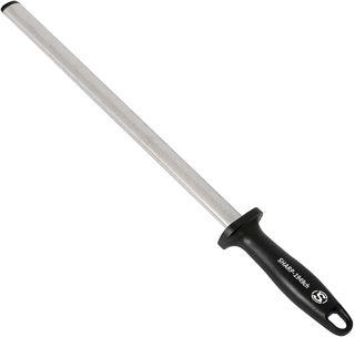 Fusil à Aiguiser Diamant Grain 30 cm, Acier d'affûtage Professionnel Pour Chef Maître, Idéal Pour Couteau de Cuisine, Boucheries Et Japonais, Chasseur ou Bâton, Noir Ii