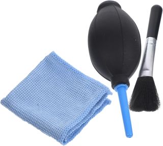 Souffleur d'air en Silicone Kit Portable avec Embout Flexible, et Brosse de Nettoyage, Dépoussiéreur pour Lentilles D'appareil Photo pour Clavier et Instruments Plusieurs Styles