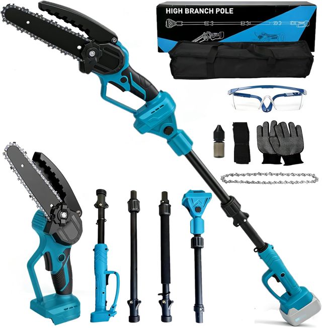 Élagueur sur batterie et scie à élaguer avec chaîne compatible Makita 18V