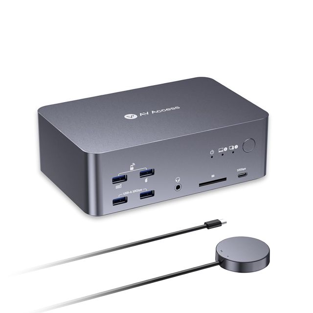 Commutateur KVM 8K AV Access 3 moniteurs 2 ordinateurs, station d'accueil