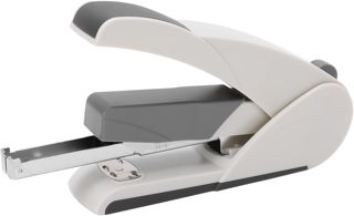 Agrafeuses, Mini Agrafeuse de Papier de 20 Feuilles Perfore L'agrafeuse de Bureau Robuste avec 210 Aiguilles (5652 blanc (gris))