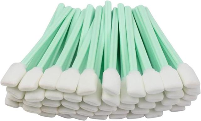 Lot de 100 tampons de nettoyage en mousse à pointe carrée pour appareil photo, objectif optique, équipement optique, tête d'impression, imprimante à jet d'encre