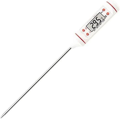 Thermomètre de cuisine numérique avec longue sonde, lecture instantanée pour aliments liquides et barbecues, blanc pratique et agréable