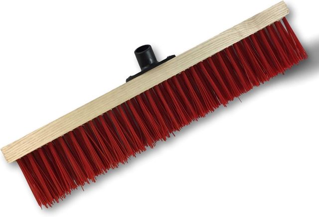 Kibros Lot 10 balais râteau cantonnier 60 cm PVC rouge sans manche