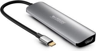 Urban Factory HUBEE Hub USB-C 6 en 1 – HDMI 4K 30Hz, 2 USB-A 3.0, Lecteurs SD et MicroSD, USB-C Power Delivery 100W, Adaptateur Multiport PC Mac
