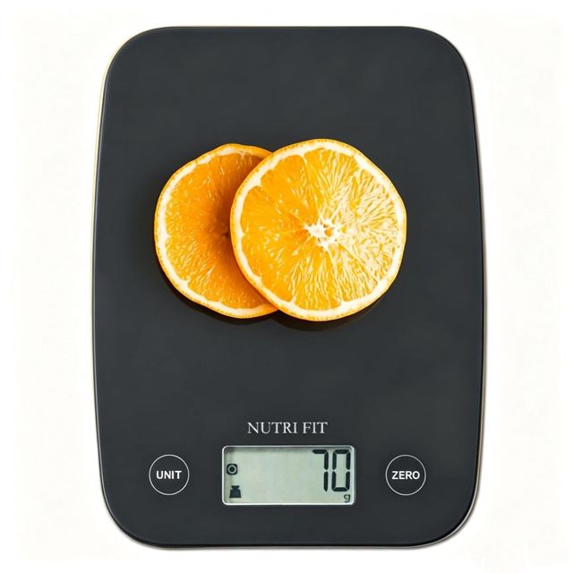 NUTRI FIT Balance de cuisine numérique en plastique, 5 kg/11lb, bleu foncé