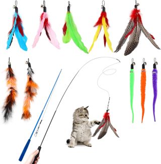 Hianjoo Jouet à Plumes pour Chats 12 PCS, Jouets Interactifs pour Chats