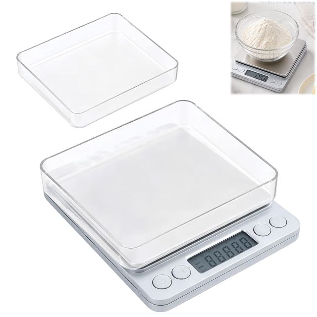 Balance de Précision 500g 0.01g, avec 2 Plateaux,Balance de Poche Cuisine Bijoux, Haute Précision Balance Électronique, 6 Unités de Mesure