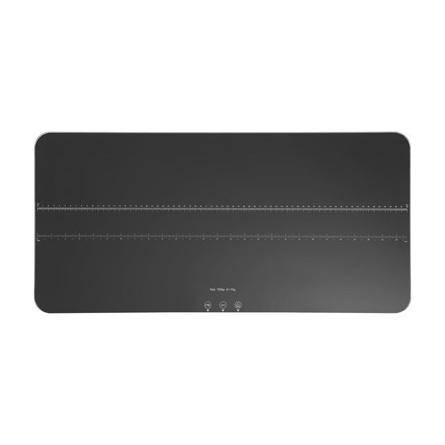Balance numérique plate noire, précision 10 g, max. 100 kg
