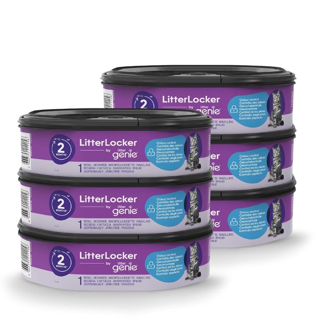 Litter Genie LitterLocker - Lot 6 Recharges 12 mois Octogonales pour Chats