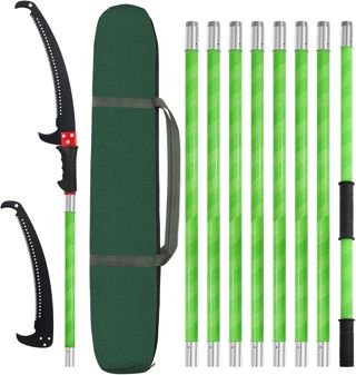 Scie à Élaguer Télescopique, Scie avec Manche Télescopique 9m,Coupe Branche Telescopique,Outils de Jardin pour Palmiers, Arbustes et Grands Arbres
