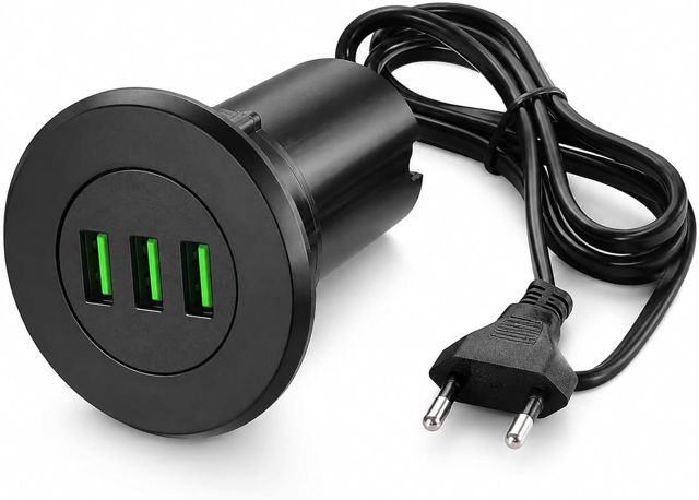 Hub De Table Prise Encastrée avec 3 Ports USB Prise De Charge Encastrée