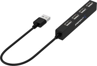 SABRENT Hub USB 3.2, Data Hub USB 4 Ports, câble de 76cm, Adaptateur USB Haute Vitesse, USB multiport Premium Noir en Aluminium, Station d’Accueil pour Macbook, Laptop, PC, NUC (HB-MC3B)