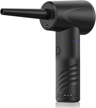 Luocute Dépoussiéreur électrique, Souffleur de Poussière sans Fil Haute Vitesse 53 000 Tr/min avec 6 Buses, Souffleur D'air Rechargeable pour Clavier D'ordinateur, Voiture, Maison, (BLACK)