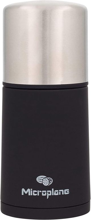 Microplane Moulin à épices en noir pour noix de muscade, cannelle, fèves Tonka et autres épices dures