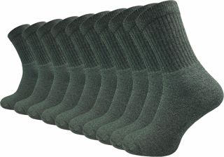 GAWILO Chaussettes Militaires et de Chasse pour Homme et Femme (10 Paires) - de Travail Avec Pied en Tissu Éponge Renforcé - de Loisirs Avec Ceinture Confortable