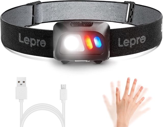 Lepro Lampe Frontale Rechargeable, 1500Lux Super Lumineux 5 Modes 2Pcs