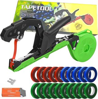 Machine à Nouer Les Plantes Branches Plantes tuteur Tomate cerclage Machine Outil Jardinage Plante liée Outils Jardinage avec 20 Rouleaux Ruban Adhésif pour Jardin Fruits Légumes Fleurs Tomates Vigne