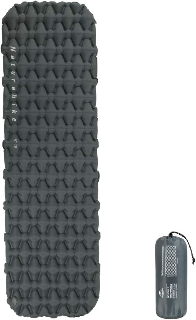Naturehike Matelas Camping Portable de Couchage Individuel 6,5 cm d'épaisseur Matelas de Couchage Gonflable Outdoor Compact et résistant à l'humidité pour la randonnée,Le Backpacking,Le Camping