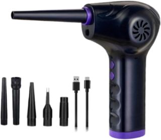 Souffleur d'air Portable Nettoyeur Ordinateur Électrique Aspirateur Clavier sans Fil Fabriqué en PP pour Maison Bureau Voiture, Violet
