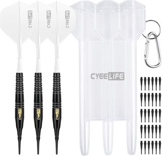 CyeeLife Flechette Pointe Plastique 18g avec Boîtiers et étuis Et Integration Empennages