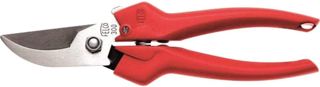 FELCO 300 Ciseaux de lecture (coupe ø 10 mm, longueur 190 mm, ciseaux de récolte, tête de coupe incurvée en acier inoxydable, coupe précise, sécateurs), Argent/Rouge