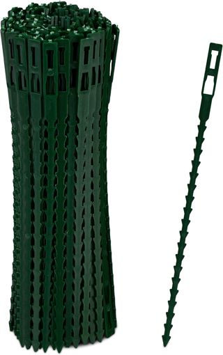 Relaxdays Attaches de Plantes, Lot de 200, 17 cm, Liens de Serrage réglables, réutilisables, Fixation Jardin, Vert