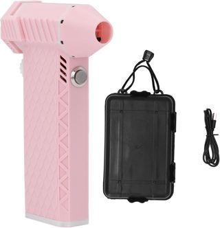 Plumeau d'air électrique sans fil, 110 000 tr/min, 25 m/s, souffleur portatif, moteur sans balais rechargeable, pour clavier, ordinateur, nettoyage de voiture, rose