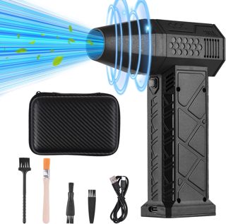 Irishom Dépoussiéreur à Air comprimé, 130000 Tr/min Moteur Brushless Vitesse du Vent Réglable Turbo Ventilateur, sans Fil Portable Jet Dry Blower pour le Nettoyage et le Balayage (avec sac de