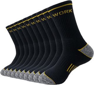 10 Paires Chaussettes de Travail Homme, Chaussettes Noires EU 43-46