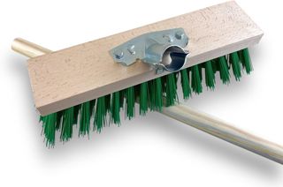 Kibros Balai cantonnier Jardinage 32 cm Fibre PVC Verte Manche Bois 1,40 m