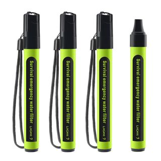 Lot de 4 pailles filtrantes à eau – Appareil de purification d'eau – Filtration personnelle portable de l'eau – pour les trousses d'urgence et les activités de plein air et la randonnée – Filtre à eau