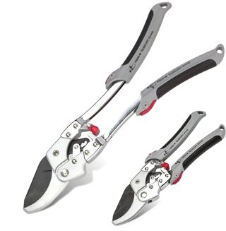FISHTEC Sécateur à Crémaillère Télescopique avec Enclume - Sans Effort Coupe Branche Jusqua Ø 20mm Cisaille de Jardin Avec Verrouillage Lame Acier Poignée Ergonomique Antidérapante