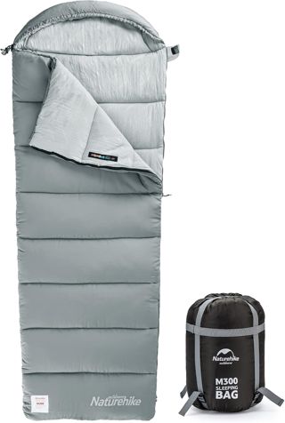 Naturehike Sac de Couchage À Capuche en Coton, 3 Saisons, Léger, Portable et Épissable, Rempli de Coton de Haute Qualité M180/M300, Adapté pour la Randonnée, Le Camping, L'alpinisme, en Intérieur