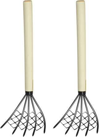 GANAZONO Râteau À La Griffe De Plage 5 Dents 15.00 Pouces Outil Manuel pour Coquillages Huîtres Et Palourdes Accessoire De Pêche en Mer Jardin Et Marée Lot De 2