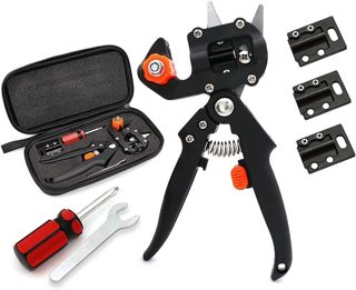 Sécateur Jardin, LEADSTAR Jardinage Ciseaux à Greffer Professionnels, Kit Jardinage pour Arbre Fruitier Twig Vine, Pince à Greffer de Plantes, Outils Sécateur Lames Poignée de Confort Coffret Cadeau