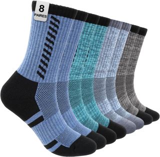 LOFIR Chaussettes Travail Sécurité Homme: Talon Pointe Renforcés 8 Paires