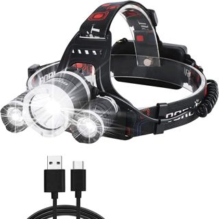 BORUIT Lampe Frontale LED Super Bright Lampes Frontales Rouge et Blanche 3 Piles AAA Lnclus 4 Modes Lampe Torche Pour Lecture Adulte Camping Cyclisme Courir Randonnée Pêche Phare Gear